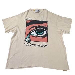 Gallery Dept x Doc Johnson My Batteries Died Graphic T-Shirt Cream XL Boxy Tee